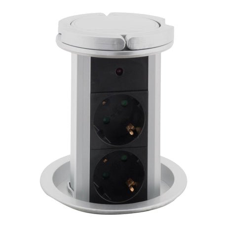 Multiprise encastrable 4 prises Schuko 16A - Noir - Otio