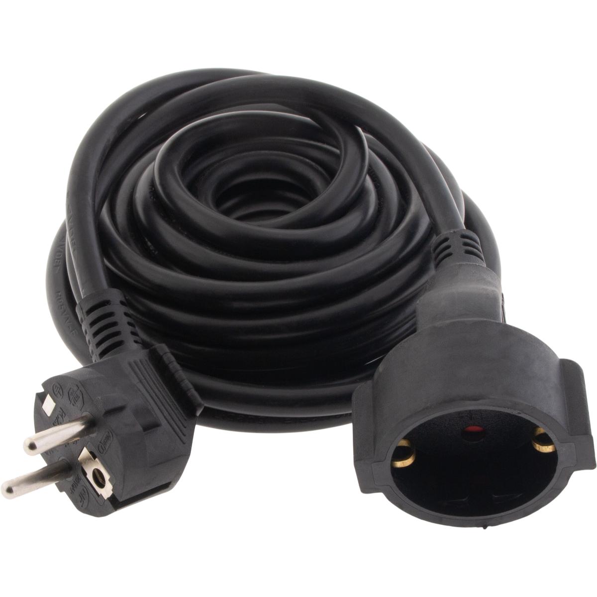 Rallonge Schuko HO5VV-F 3G1,5mm² 10m - noir - Zenitech