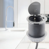 Prise encastrable Schuko + USB Ø60mm - Gris - Otio