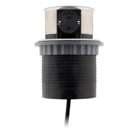 Multiprise encastrable Schuko 3 prises + 2 USB-A - Blanc/Noir - Otio