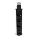Multiprise encastrable Schuko 3x16A + 2 ports USB A - Blanc/Noir - Otio
