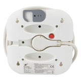 Enrouleur domestique 3 prises Schuko + 2 USB 2,4A 7m - Blanc - Zenitech