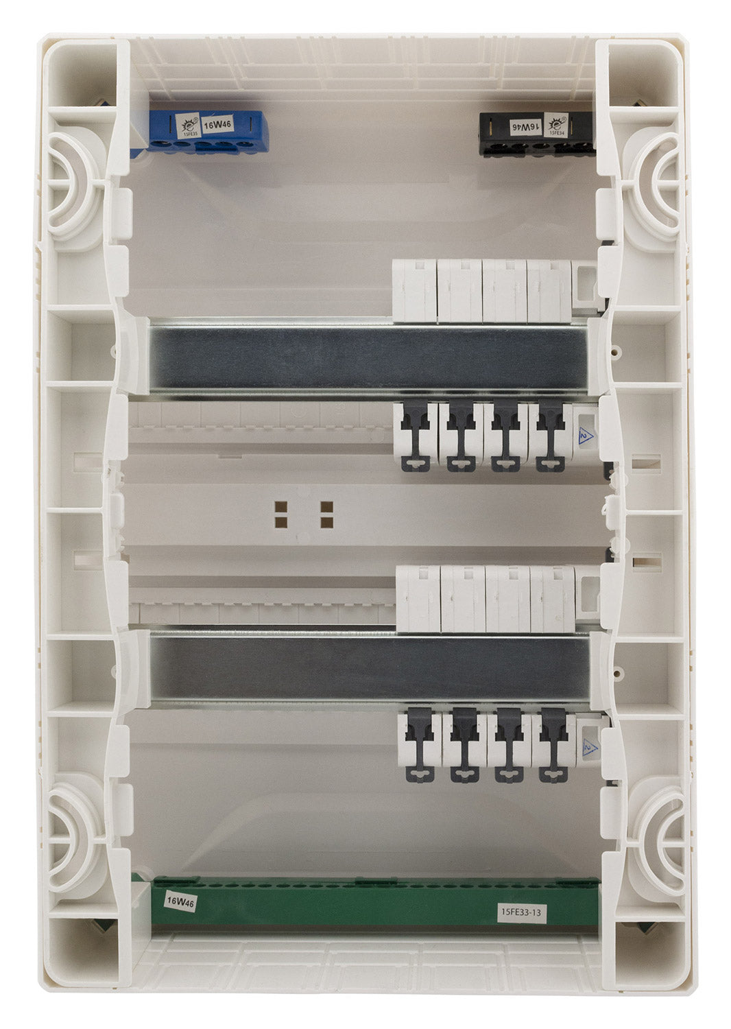 Coffret électrique pré-équipé 26 modules 2 rangées - 2x10A + 2x16A + 3x20A + 1x32A + 2 ID 40A - Novelec