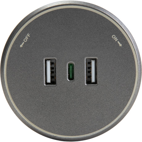Module chargeur USB amovible pour rail électrique 2 x USB-A + 1 x USB-C - Orium