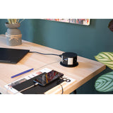 Bloc multiprise encastrable 3 prises 16A + 2xUSB et chargeur induction - Noir - Otio