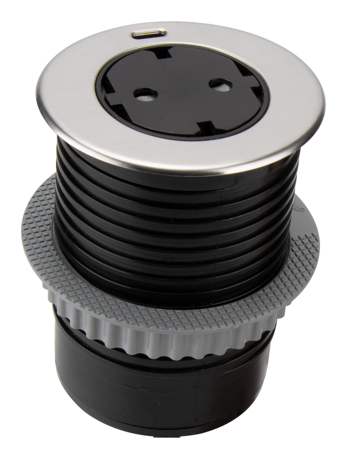 Prise encastrable affleurante Schuko + USB-C - Noir - Otio