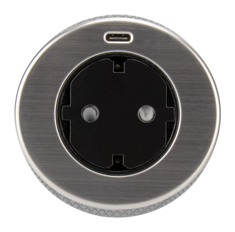 Prise encastrable affleurante Schuko + USB-C - Noir - Otio