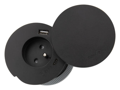 Prise encastrée + ports USB et chargeur induction QI - Otio