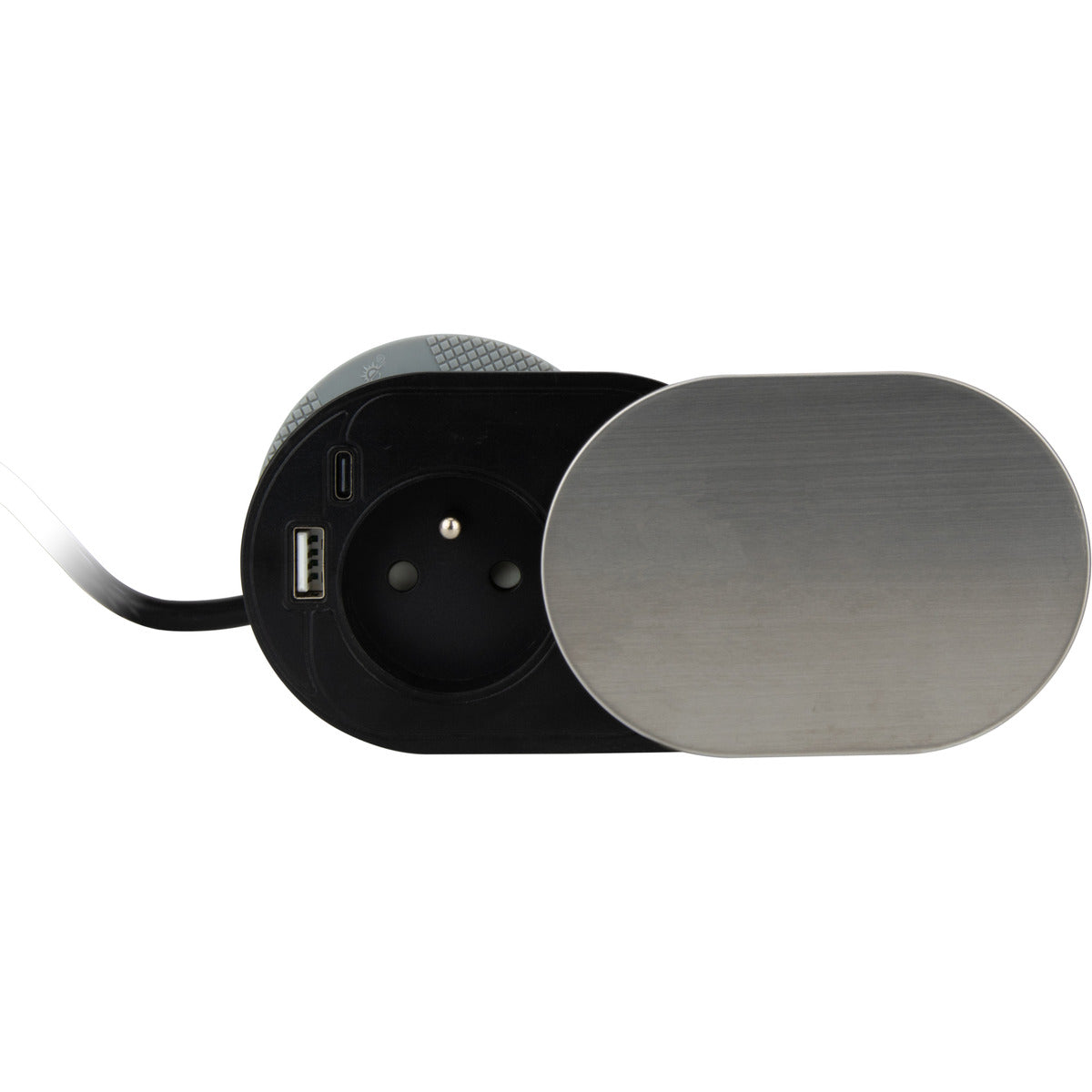 Bloc Gliss encastrable 16A + USB A+C Inox - Otio