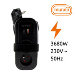 Bloc multiprise nomade Mundo de Zenitech - 4 prises dont 2 USB - noir - Zenitech