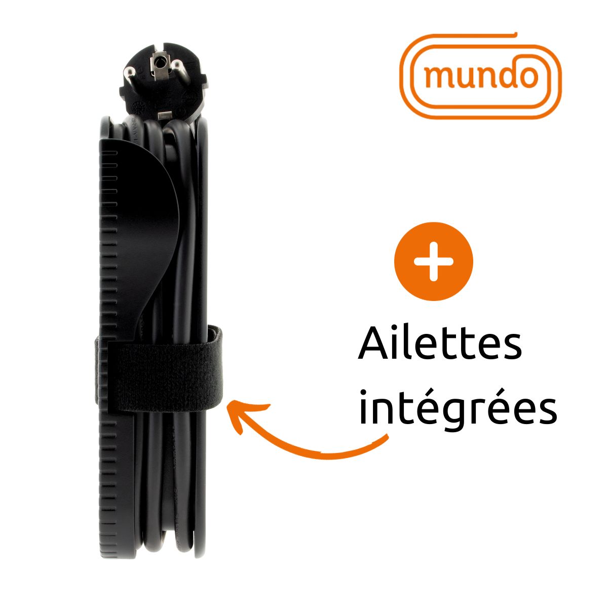 Bloc multiprise nomade 4 prises dont 2 USB - Noir - Mundo - Zenitech