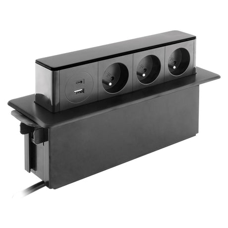 Multiprise encastrable 2/3 prises + 2USB - Otio