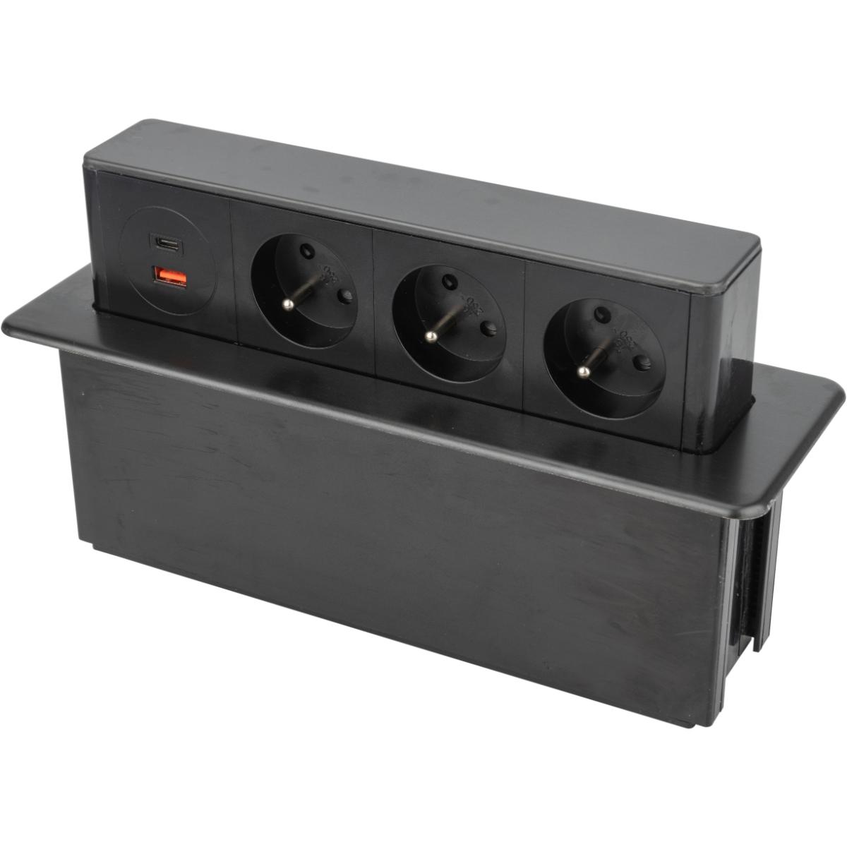 Multiprise encastrable 2/3 prises + 2USB - Otio