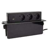 Multiprise rétractable 3 prises Schuko + 2 USB A+C - Noir - Zenitech