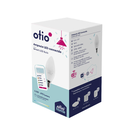 Ampoule connectée WIFI LED flamme E14 - Otio