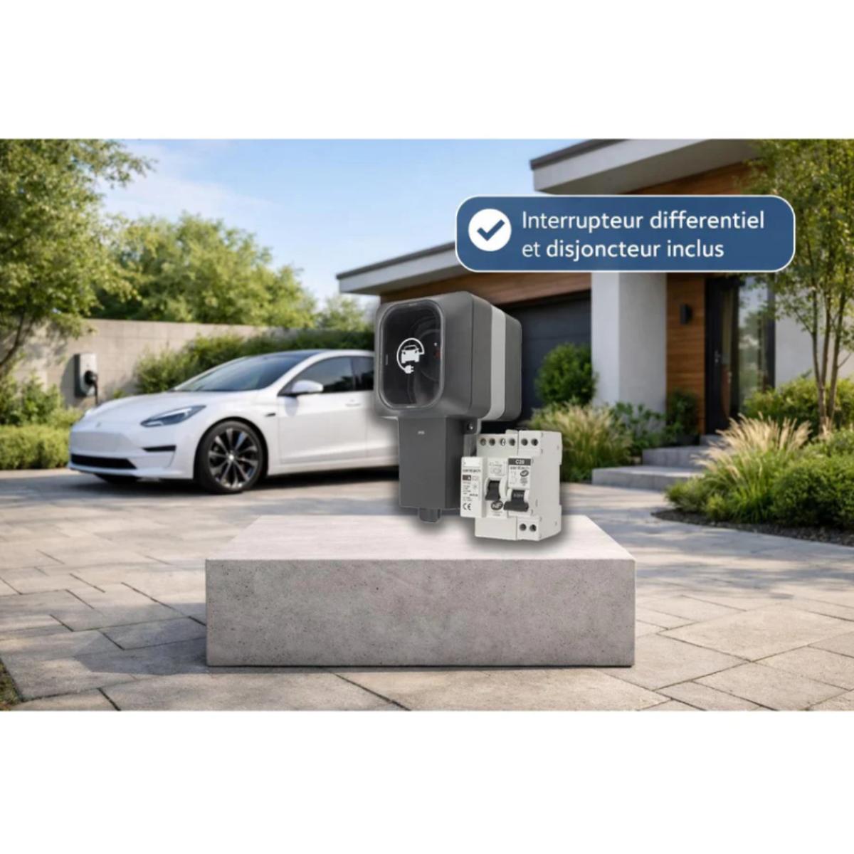Prise renforcée Easy Charge 3,6 kW IP55 + interrupteur différentiel + disjoncteur - Protec