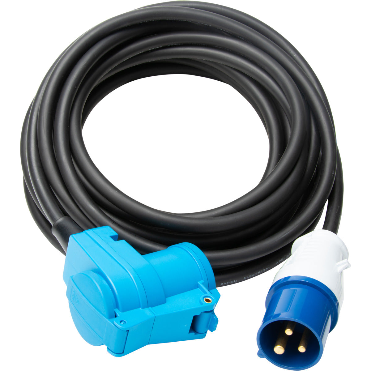 Prolongateur Schuko CEE P17 10m IP44 - Noir/Bleu - Protec