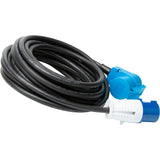 Prolongateur Schuko CEE P17 10m IP44 - Noir/Bleu - Protec