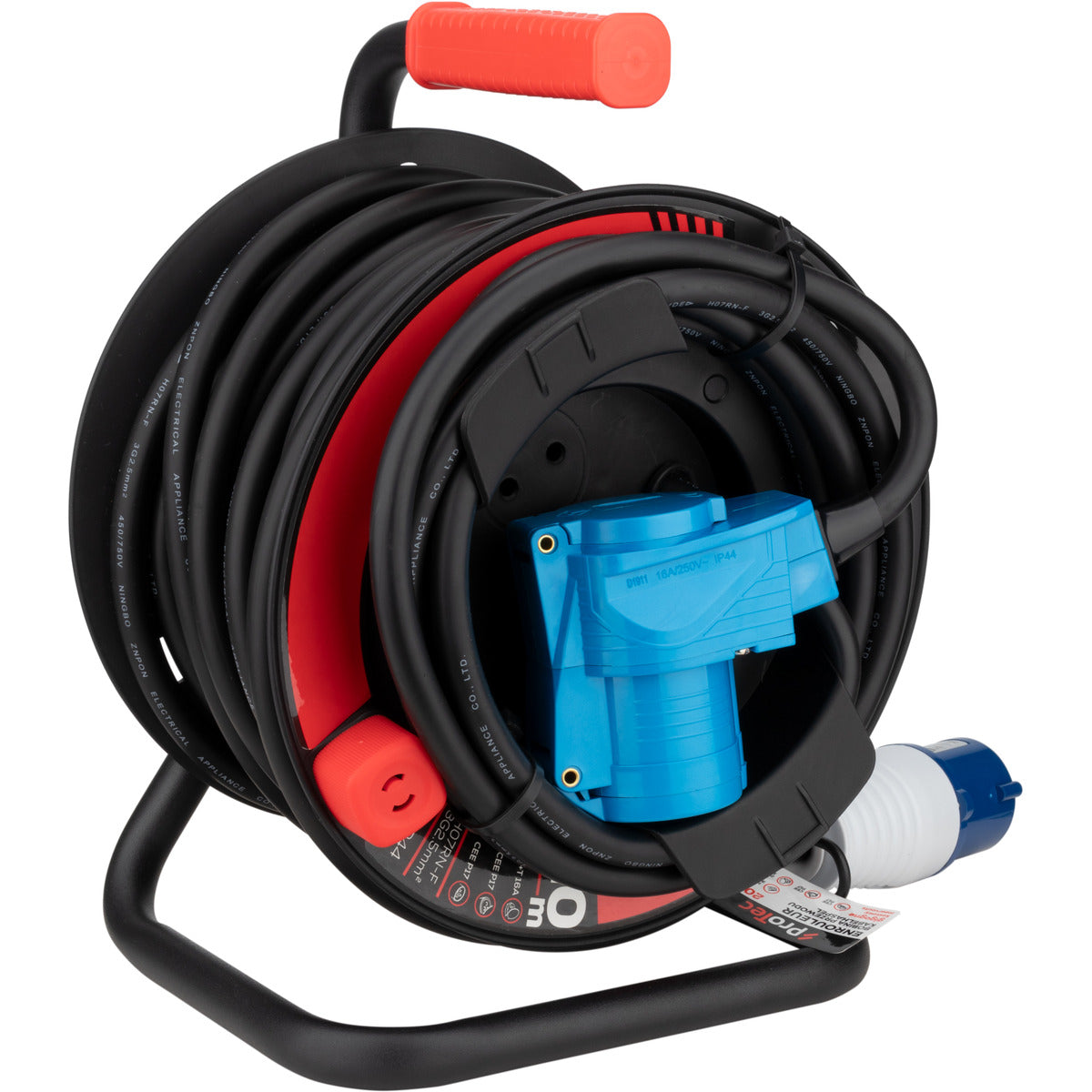 Enrouleur Schuko/CEE P17 20m - Noir/Bleu - Protec