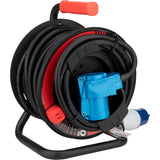 Enrouleur Schuko/CEE P17 20m - Noir/Bleu - Protec