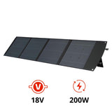 Panneau solaire portatif SolarTec 200 - 200w 18V 6.6A - 4 pans monocristallins - Port USB A-C - Câble DC - Protec