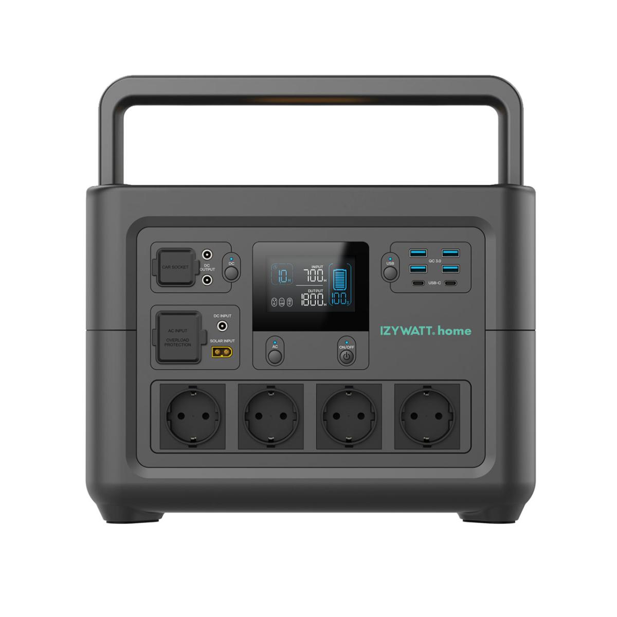 Station d'énergie nomade IZYWATT.home 1536Wh + mode EPS et charge solaire - Orium