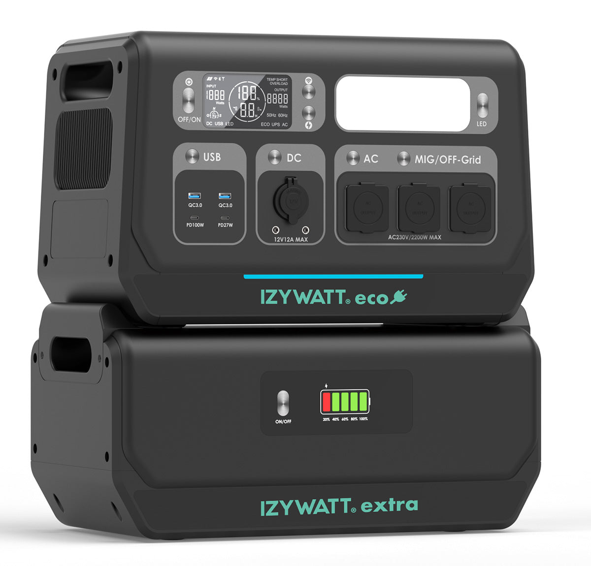 Batterie additionnelle IZYWATT.extra - 2048Wh pour station IZYWATT.eco