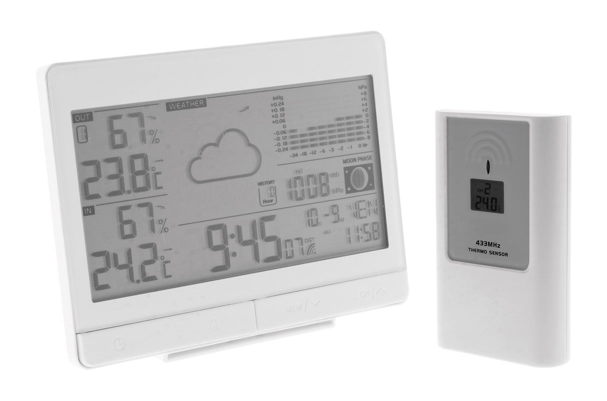 Station météo "La Rayonnante" avec capteur extérieur sans fil (IP44) - Otio