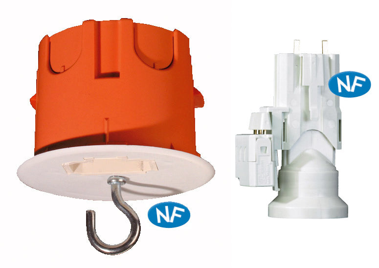 Boîte applique placo Ø67x40mm + douille + fiche DCL - Capri