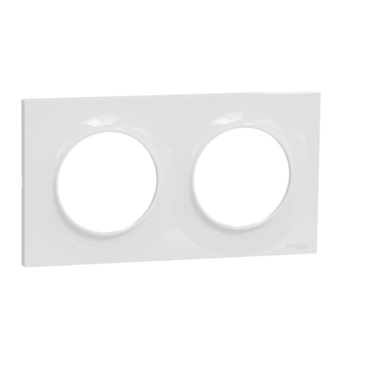 Plaque 2 postes H/V entraxe 71 mm - Odace Styl - Schneider