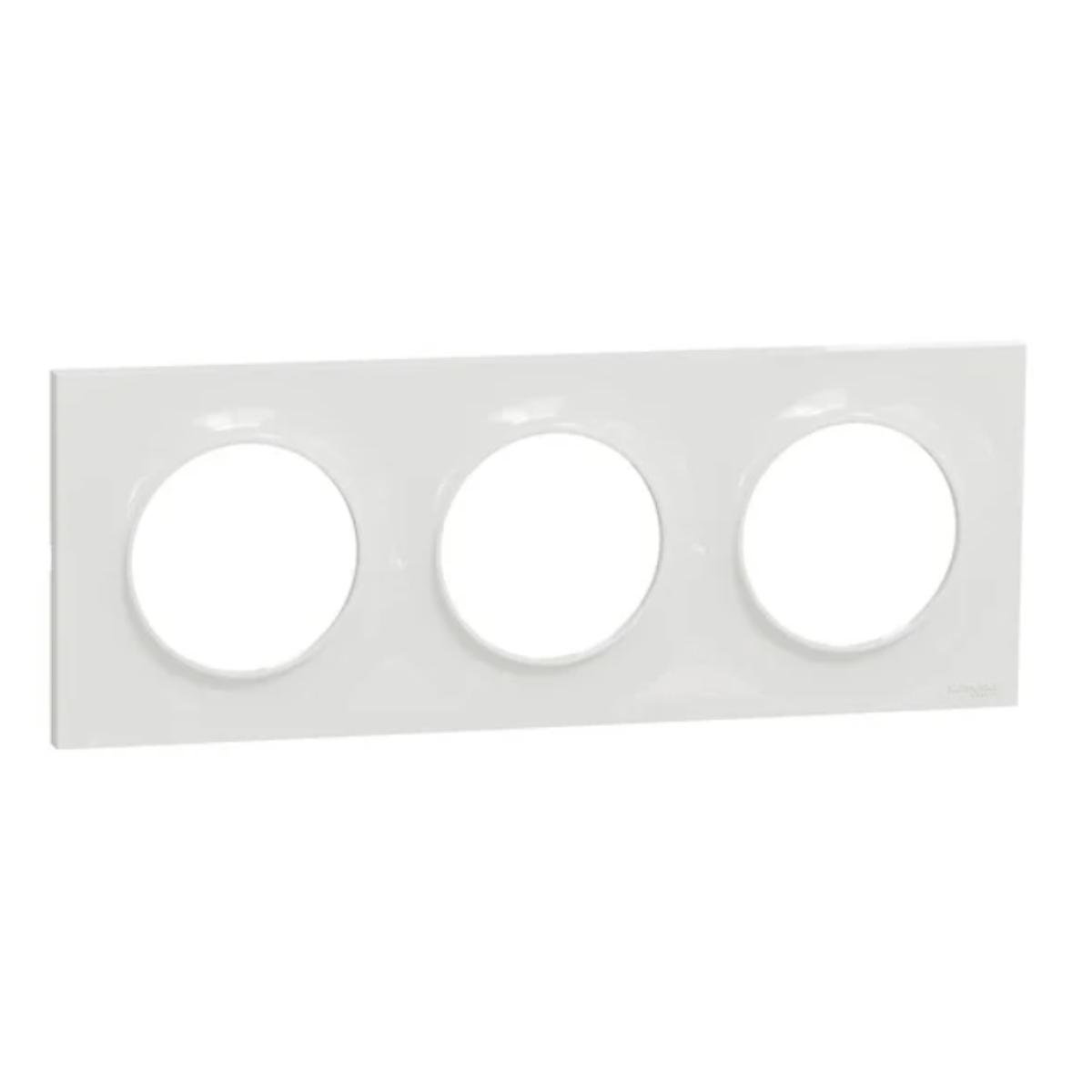 Plaque de finition Odace Styl 3 postes - Blanc - Schneider