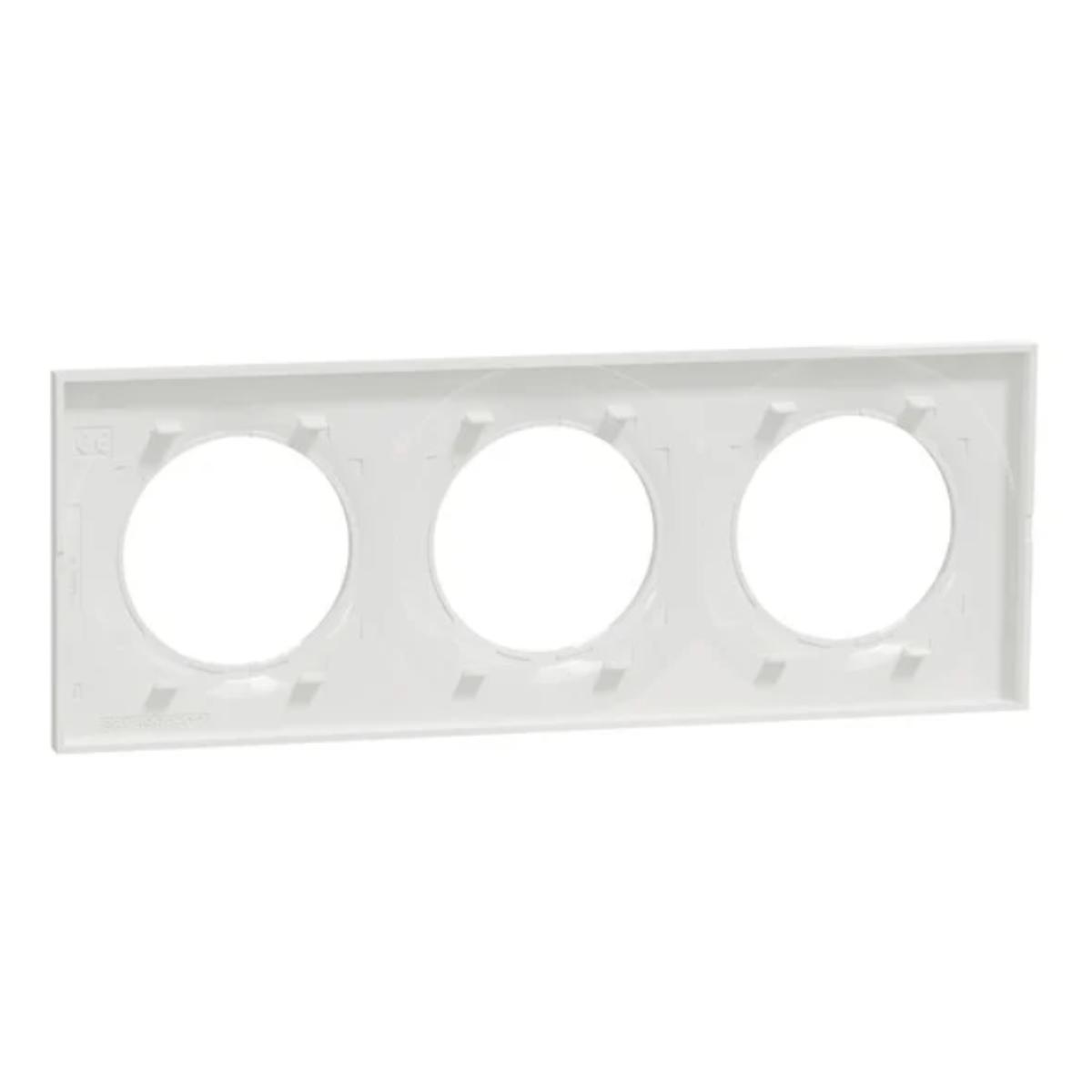 Plaque de finition Odace Styl 3 postes - Blanc - Schneider