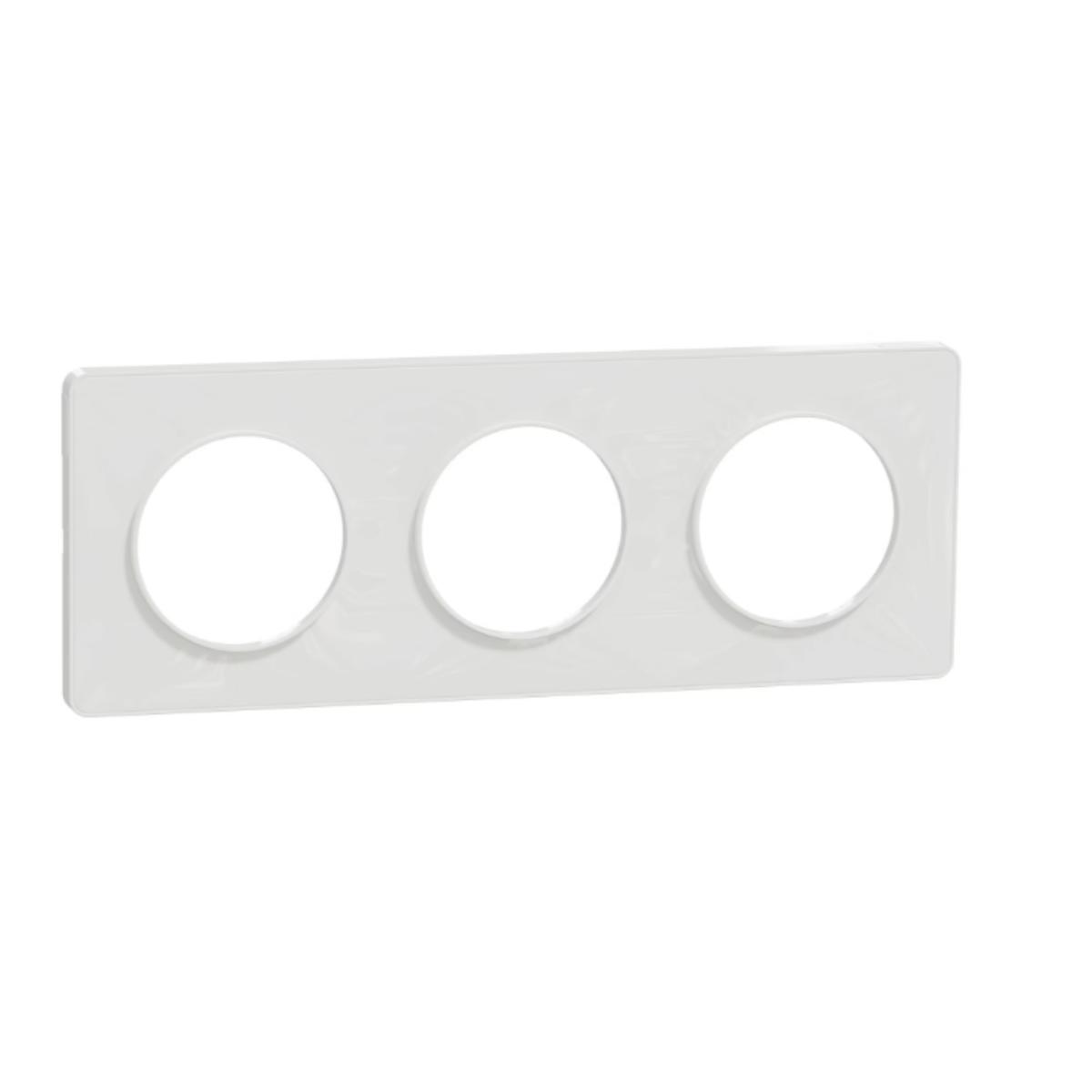 Plaque 3 postes H/V entraxe 71 mm - Odace Touch - Schneider