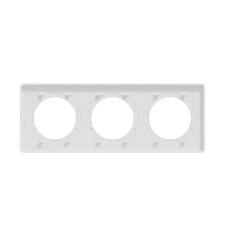 Plaque 3 postes H/V Blanc entraxe 71 mm - Odace Touch - Schneider