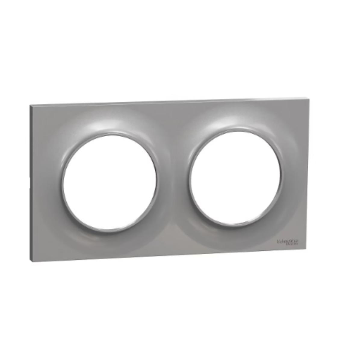 Plaque 2 postes H/V entraxe 71 mm - Odace Styl - Schneider