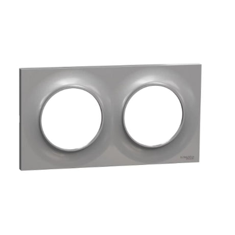 Plaque 2 postes H/V entraxe 71 mm - Odace Styl - Schneider