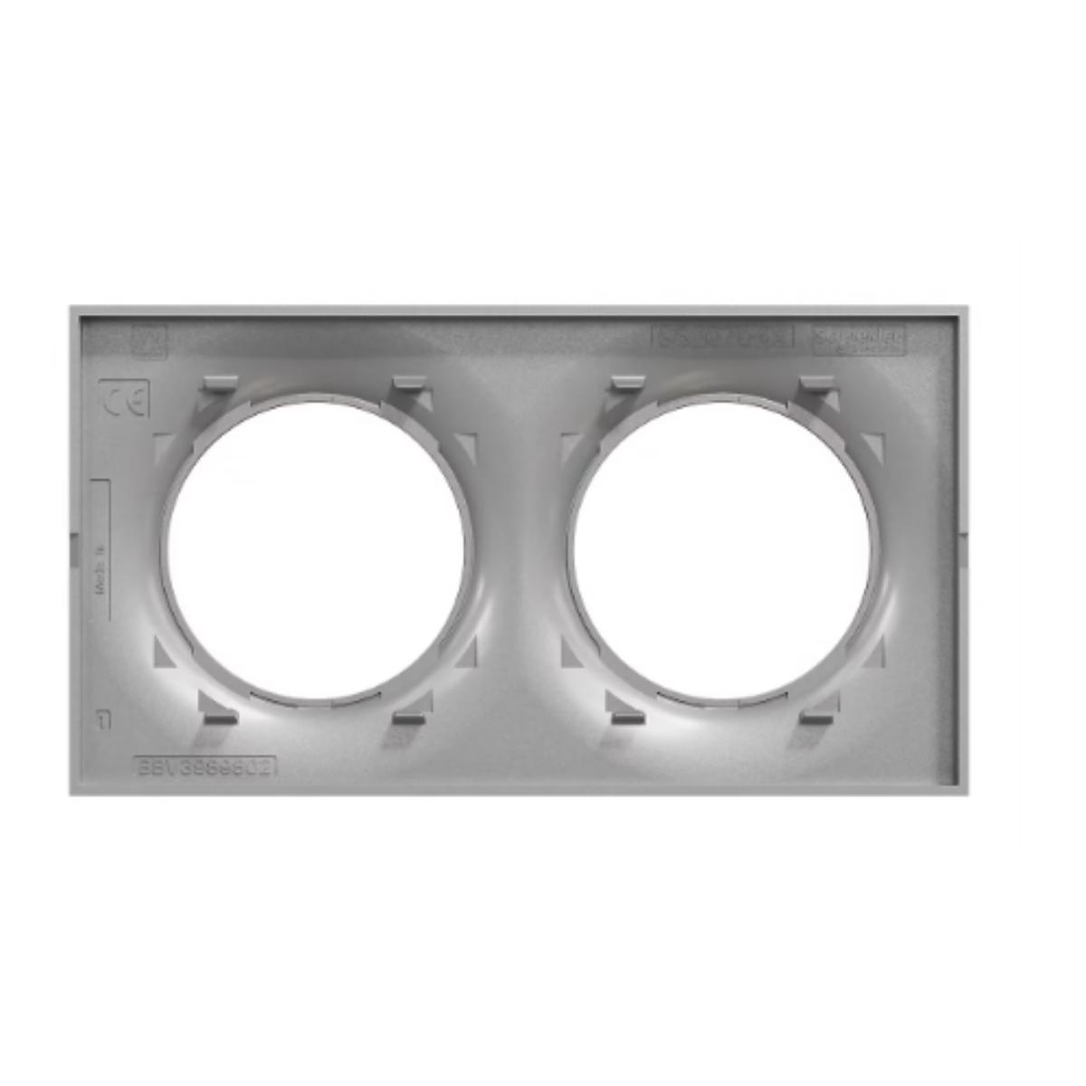 Plaque 2 postes H/V entraxe 71 mm - Odace Styl - Schneider