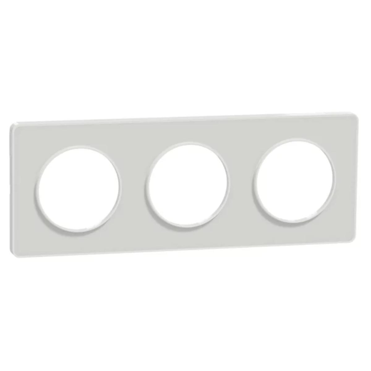 Plaque 3 postes H/V entraxe 71 mm - Odace Touch - Schneider