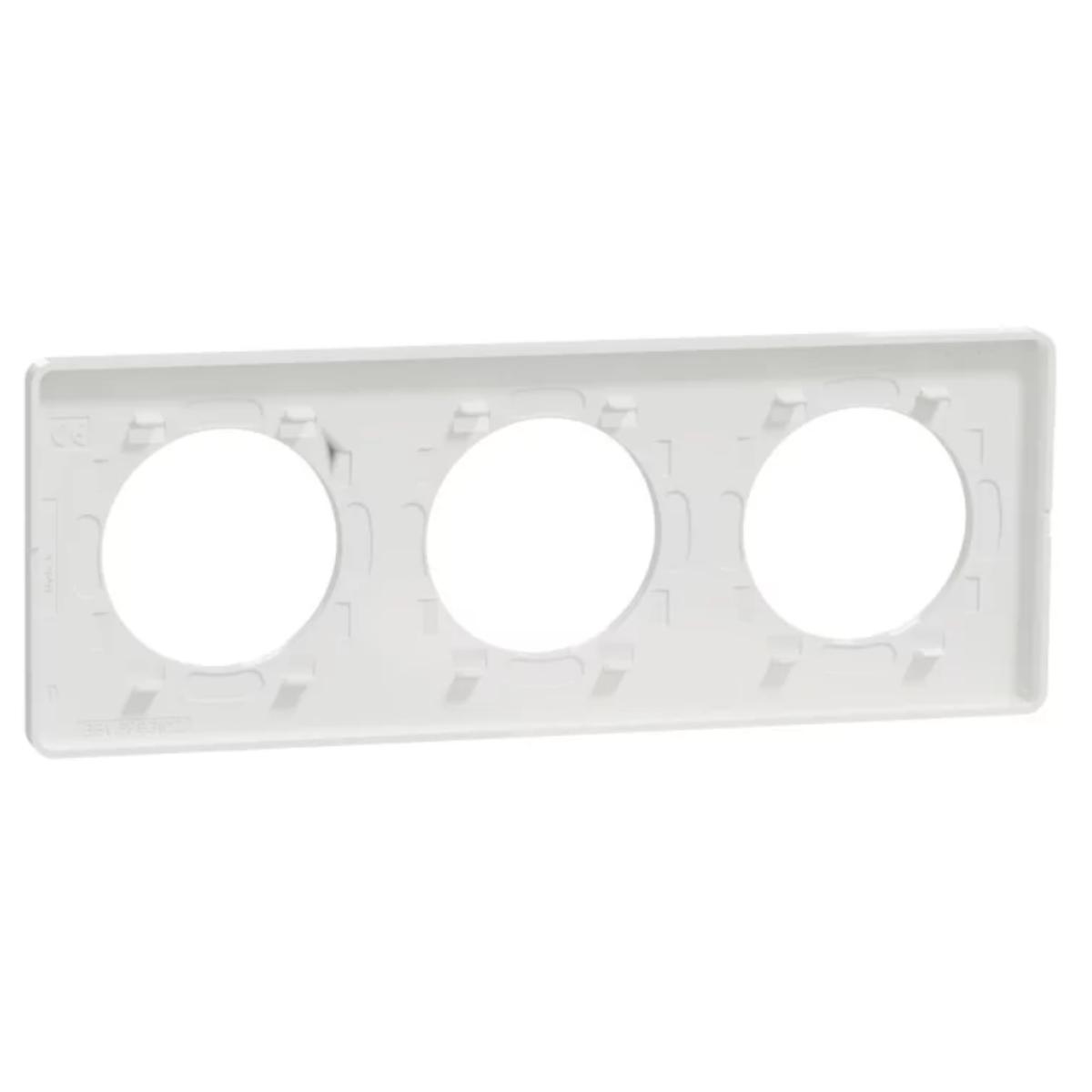 Plaque 3 postes H/V entraxe 71 mm - Odace Touch - Schneider