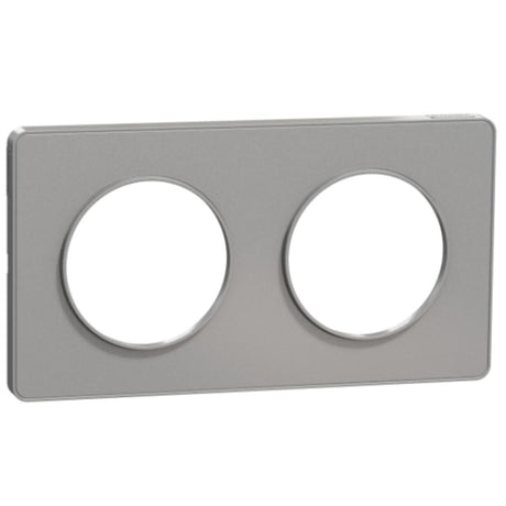 Plaque 2 postes horizontale/Verticale alu - Odace Touch - Schneider