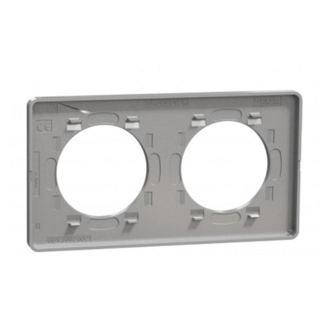 Plaque de finition 2 postes liseré alu Odace Styl - Schneider