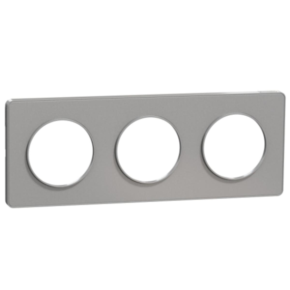 Plaque 3 postes entraxe 71mm - Odace Touch - Schneider