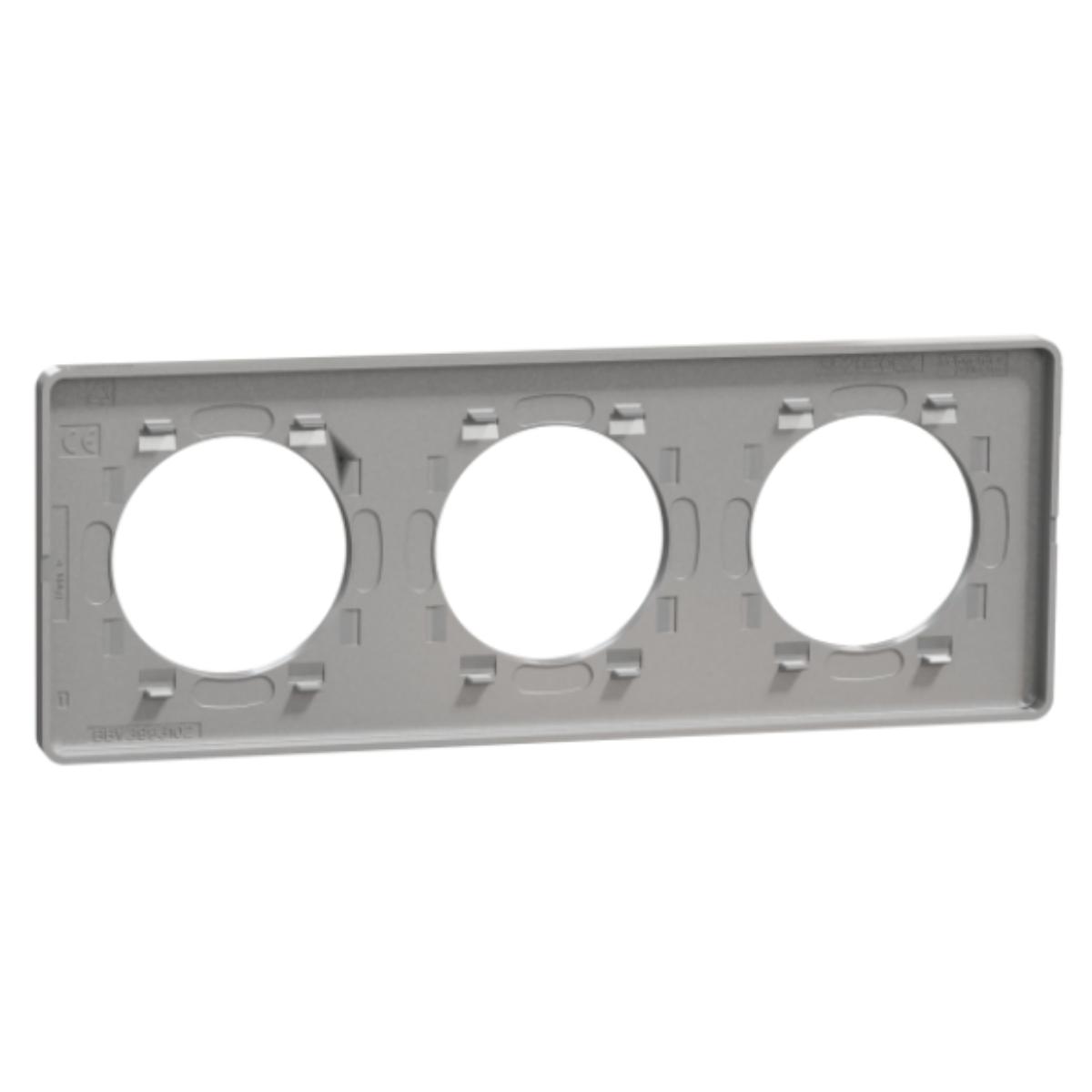 Plaque 3 postes entraxe 71mm - Odace Touch - Schneider