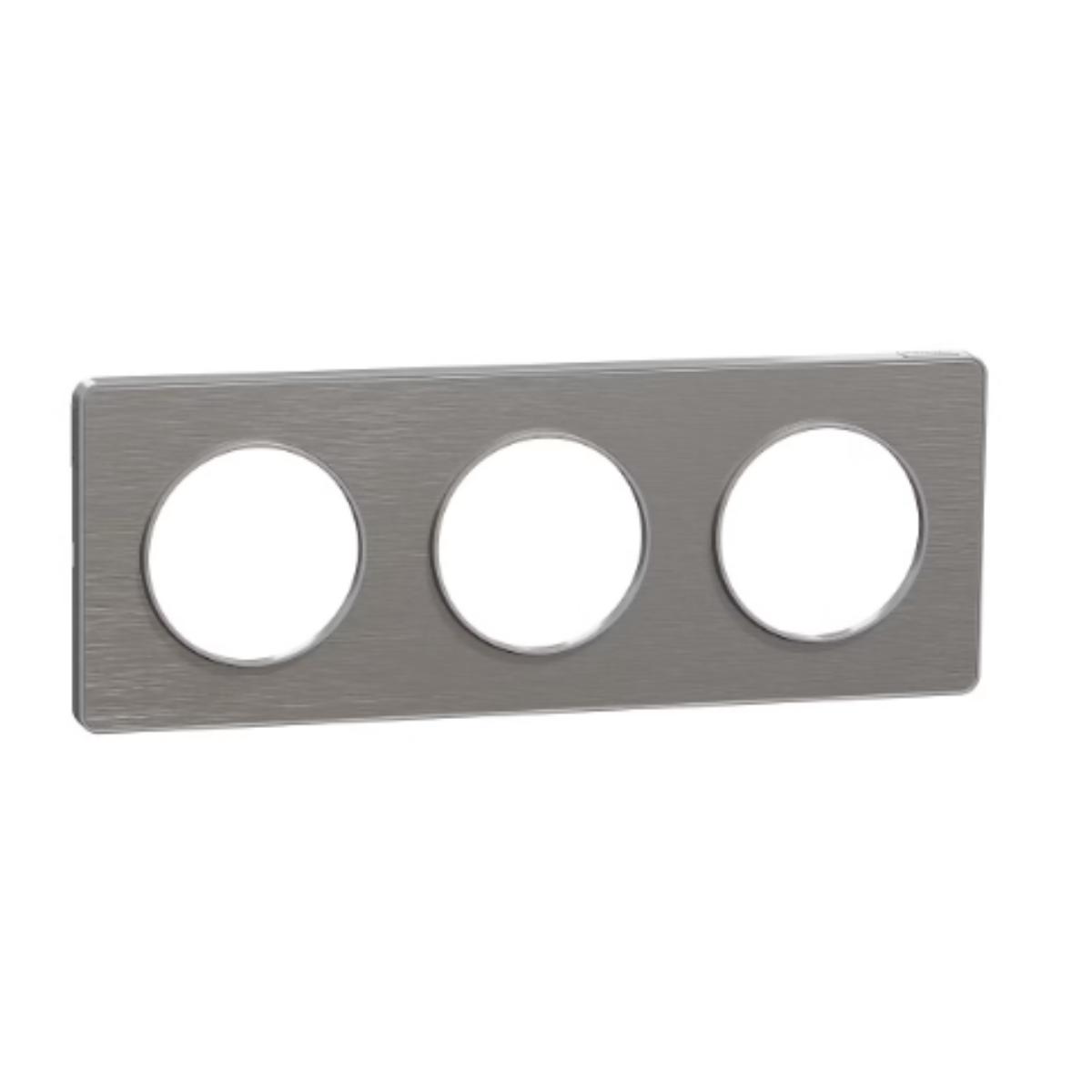 Plaque 3 postes entraxe 71mm - Odace Touch - Schneider