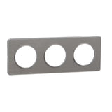 Plaque 3 postes entraxe 71mm - Odace Touch - Schneider