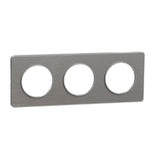 Plaque 3 postes entraxe 71mm - Odace Touch - Schneider