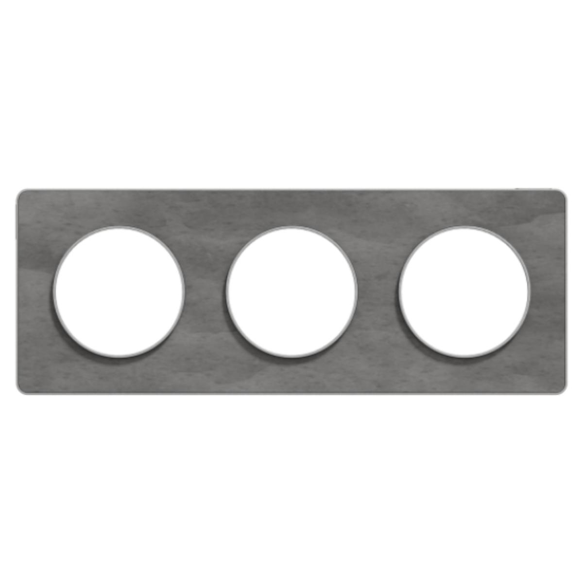 Plaque 3 postes entraxe 71mm - Odace Touch - Schneider