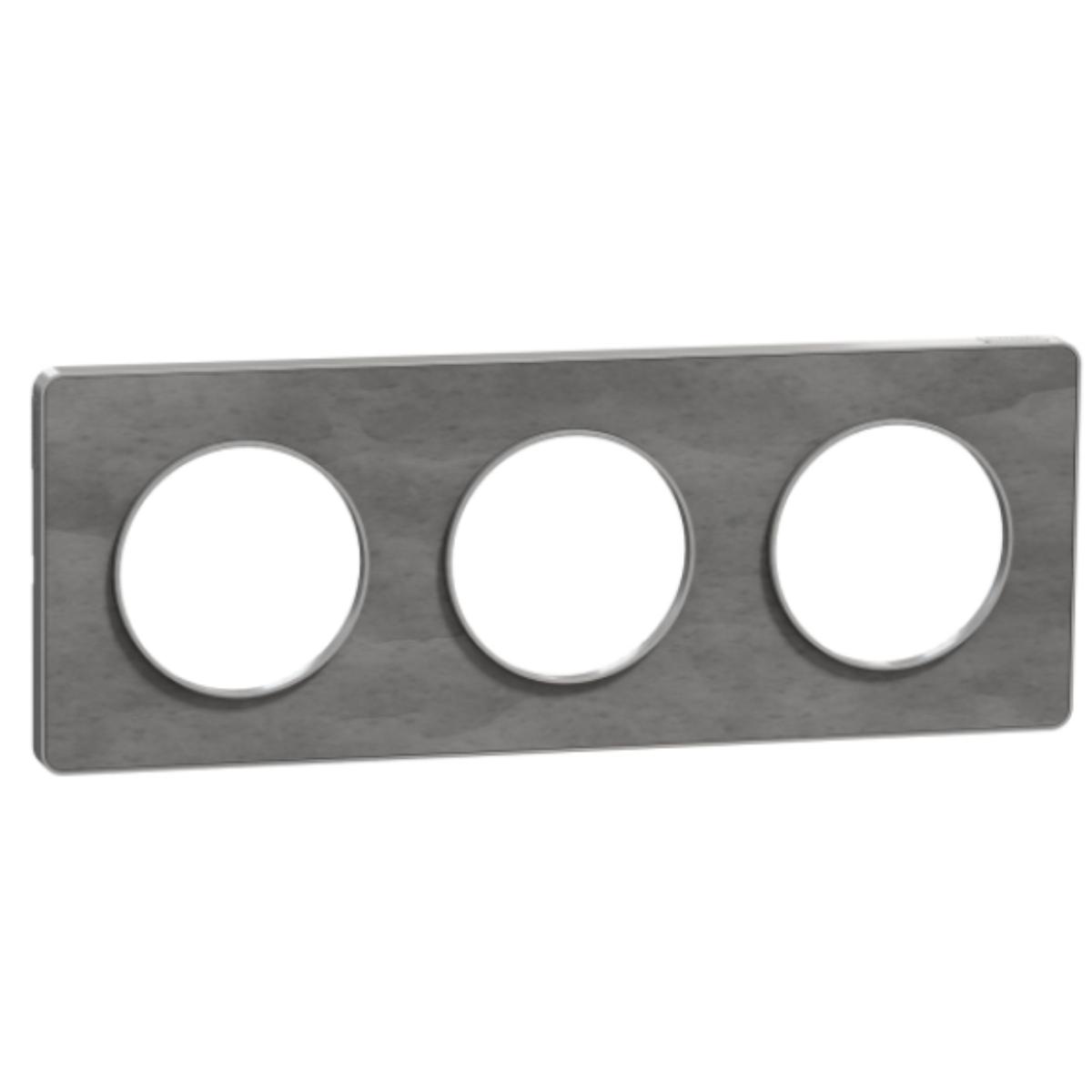 Plaque 3 postes entraxe 71mm - Odace Touch - Schneider