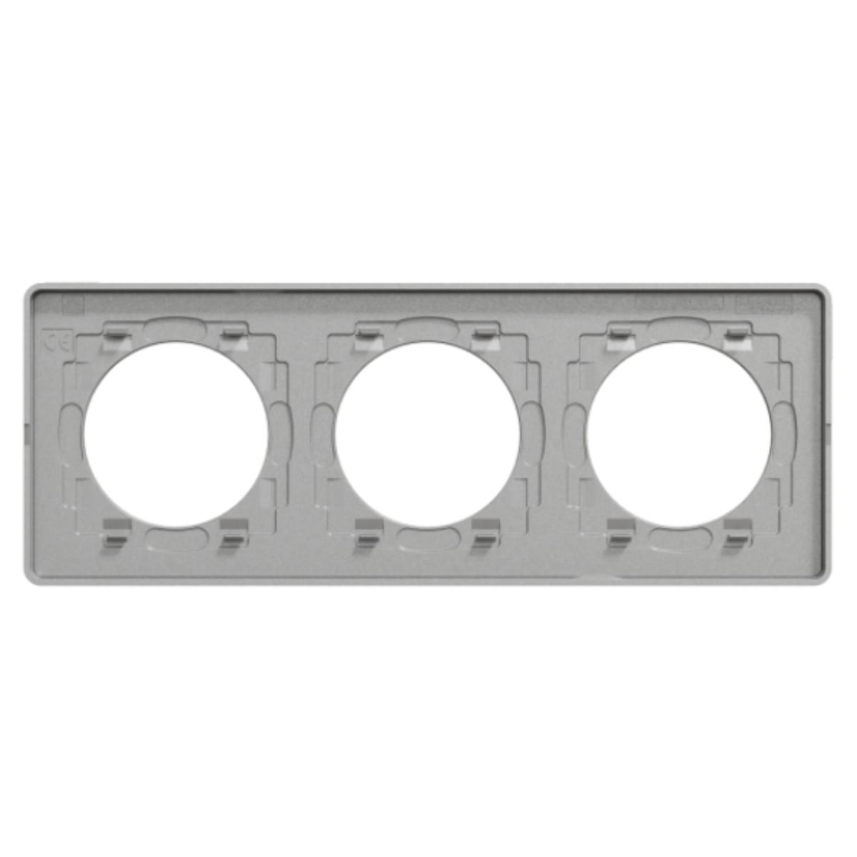 Plaque 3 postes entraxe 71mm - Odace Touch - Schneider