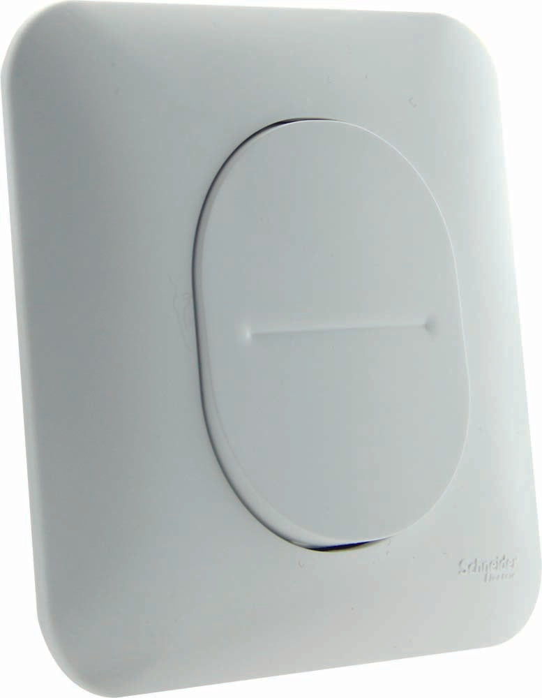 Ovalis - Bouton poussoir, 10 A, connexion automatique - Blanc